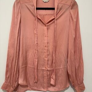 Zadig & Voltaire blush rose Tao satin blouse